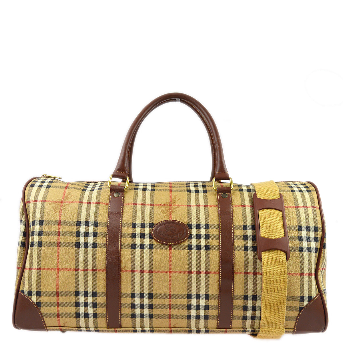 BURBERRY Beige House Check 2way Duffle Shoulder Handbag 173073