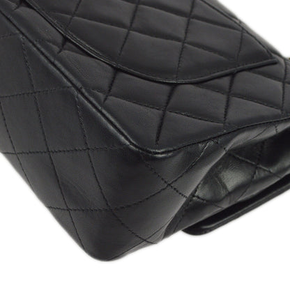 Chanel 2001-2003 Black Lambskin Small Classic Double Flap Shoulder Bag
