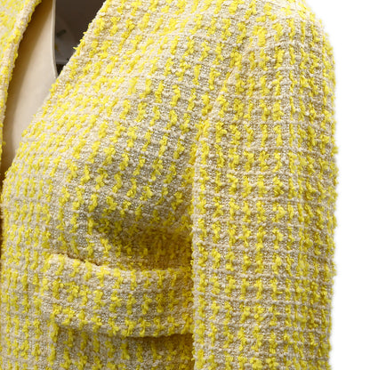 Chanel Setup Suit Jacket Skirt Yellow 95P #38