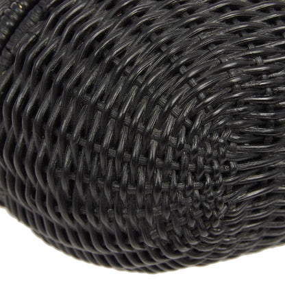 Chanel * 2004-2005 Black Rattan Basket 2way Shooulder Handbag