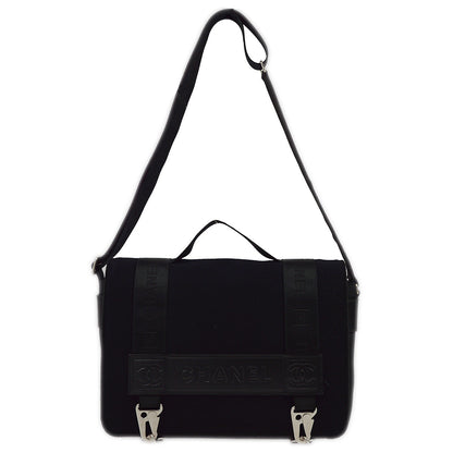 Chanel 2004-2005 Black Felt Nylon Sport Line 2way Shoulder Handbag