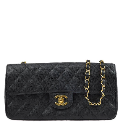 Chanel 2005-2006 Black Caviar East West Shoulder Bag