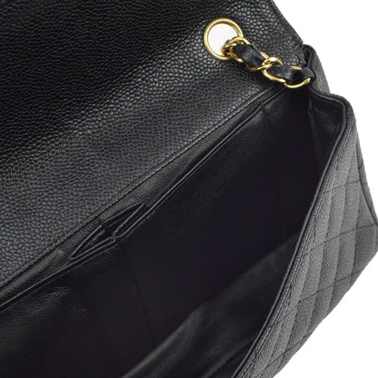 Chanel 2005-2006 Black Caviar East West Shoulder Bag