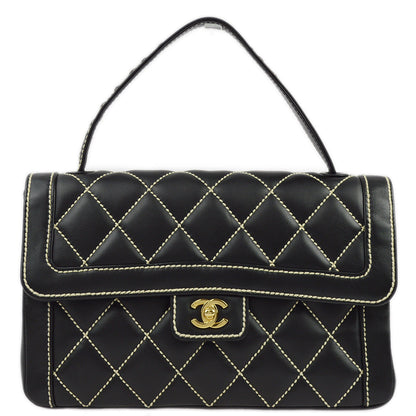 Chanel 2004-2005 Black Calfskin Wild Stitch Handbag