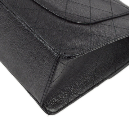 Chanel 1997-1999 Black Caviar Single Flap Shoulder Bag