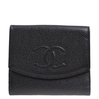 Chanel 2001-2003 Black Caviar Bifold Wallet