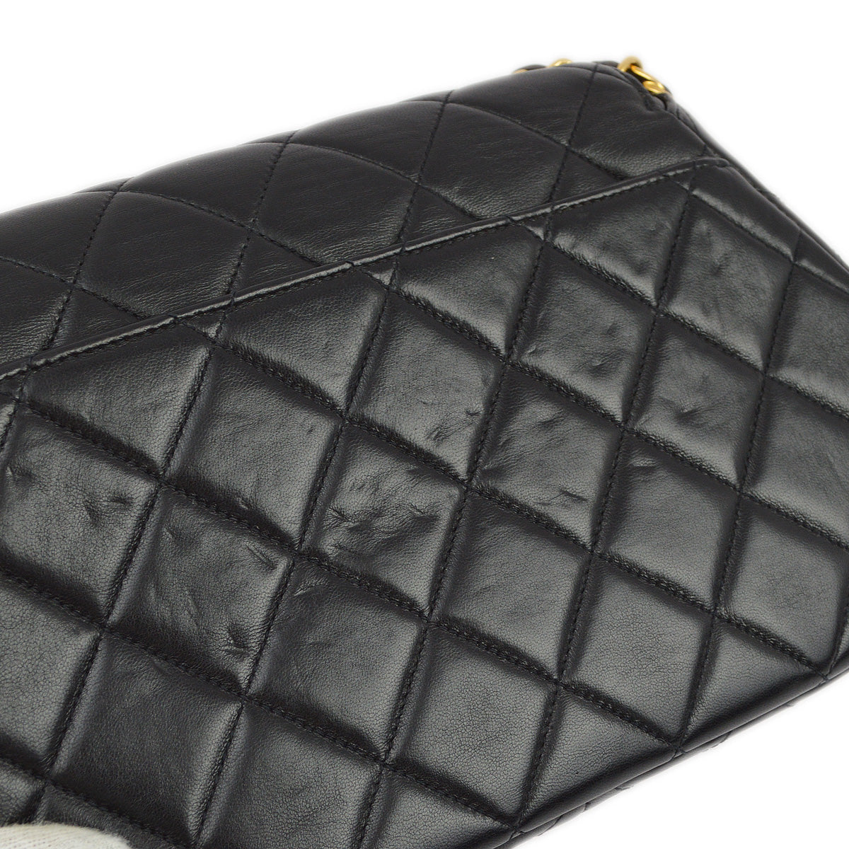 Chanel 1996-1997 Black Lambskin Chain Handbag