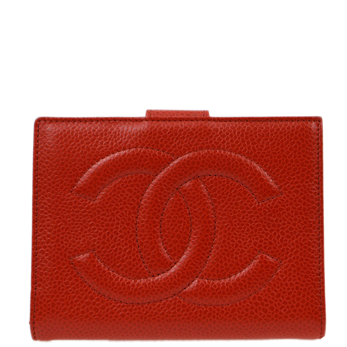 Chanel 1996-1997 Red Caviar Bifold Wallet Purse