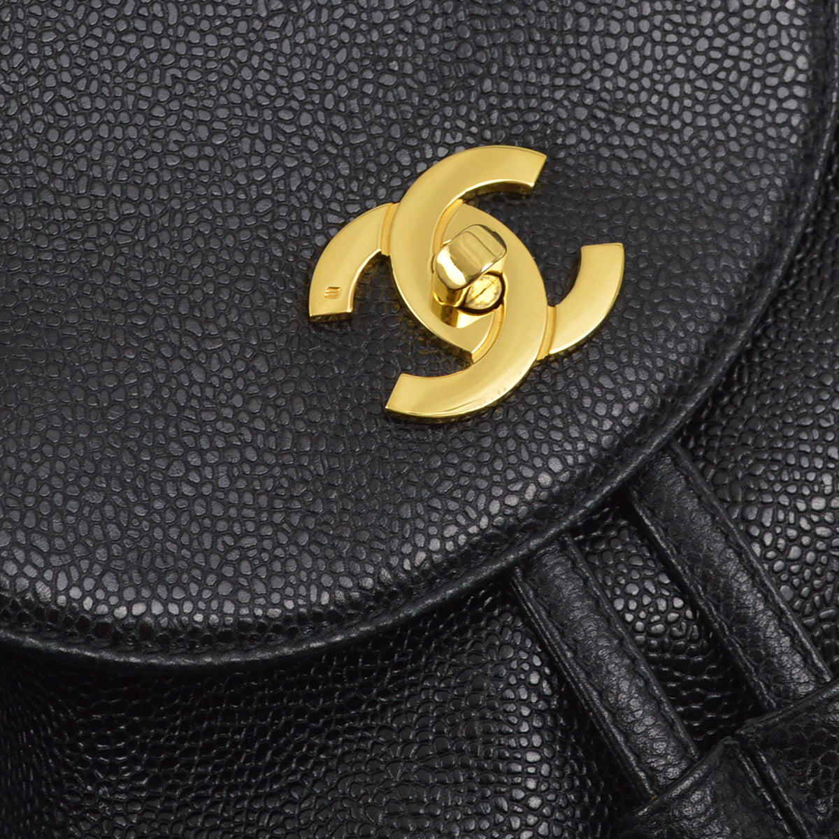 Chanel 1996-1997 Black Caviar Triple CC Backpack