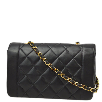 Chanel 1994-1996 Black Lambskin Small Diana Shoulder Bag