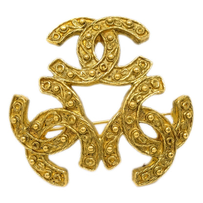 Chanel Triple CC Brooch Pin Gold 94A