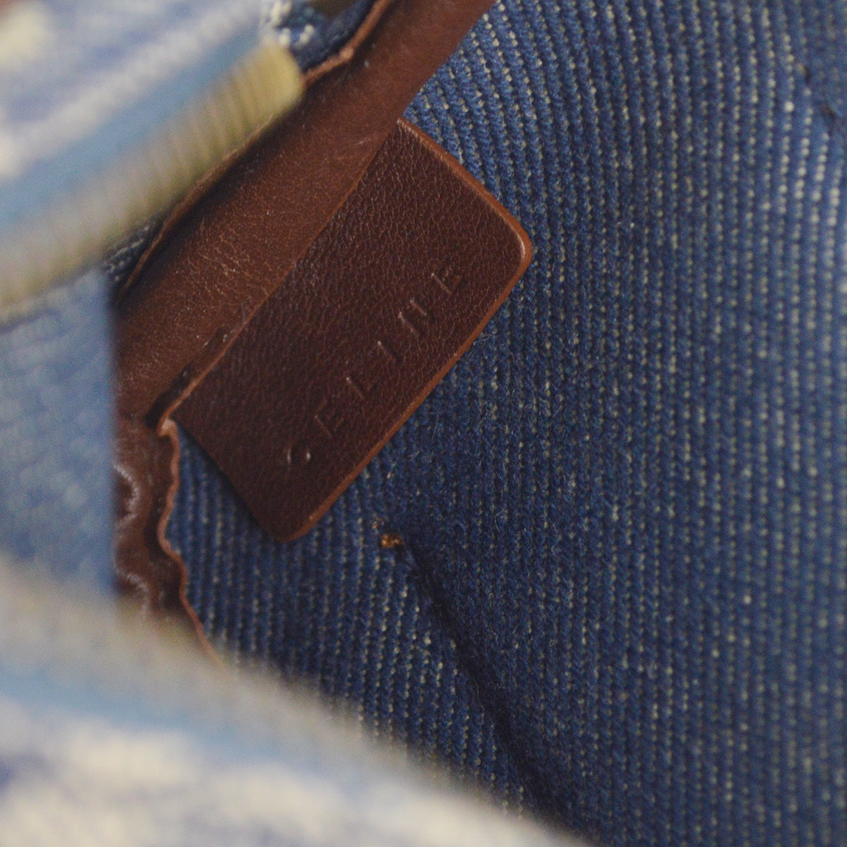 Celine Blue Denim Macadam Belt Bum Bag