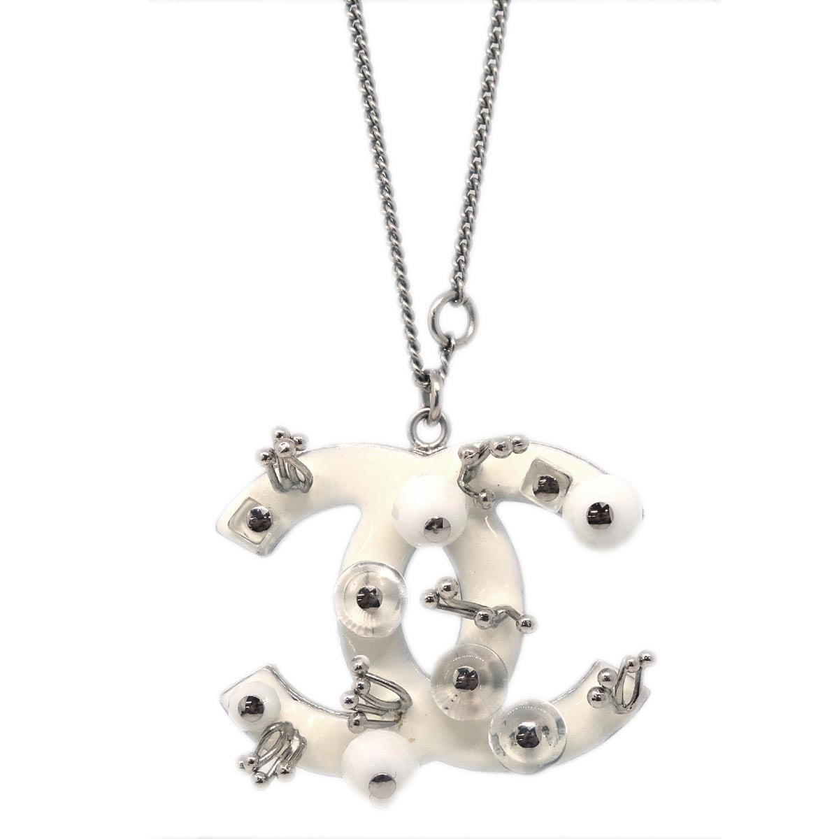Chanel Chain Necklace Silver B10A