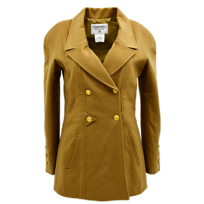 Chanel Double Breasted Jacket Beige 96A #40