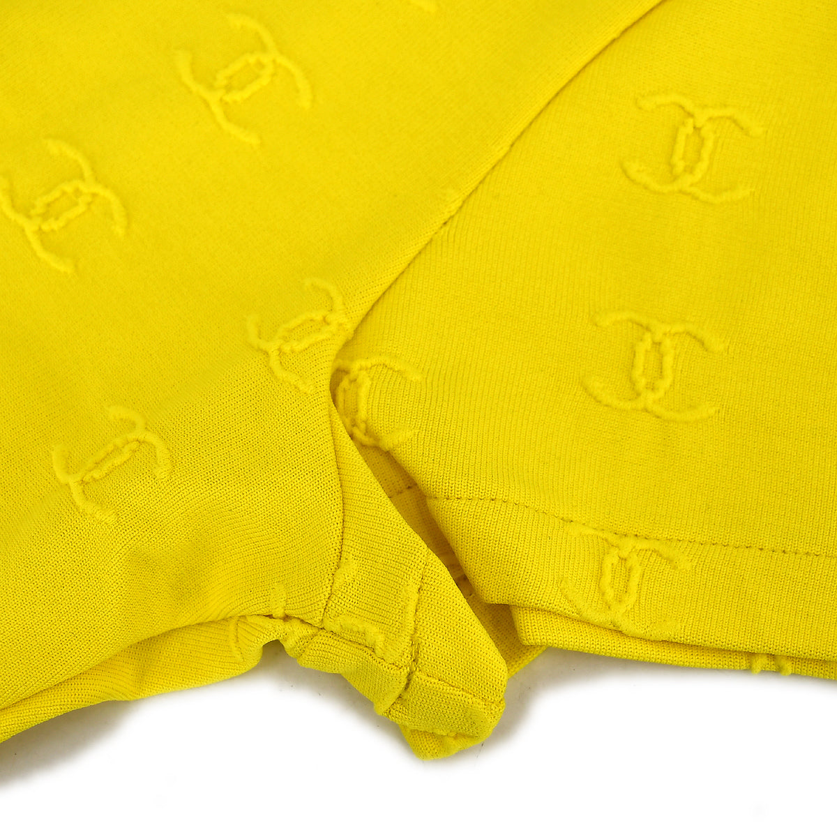 Chanel Cropped T-shirt Top Yellow 97P #40