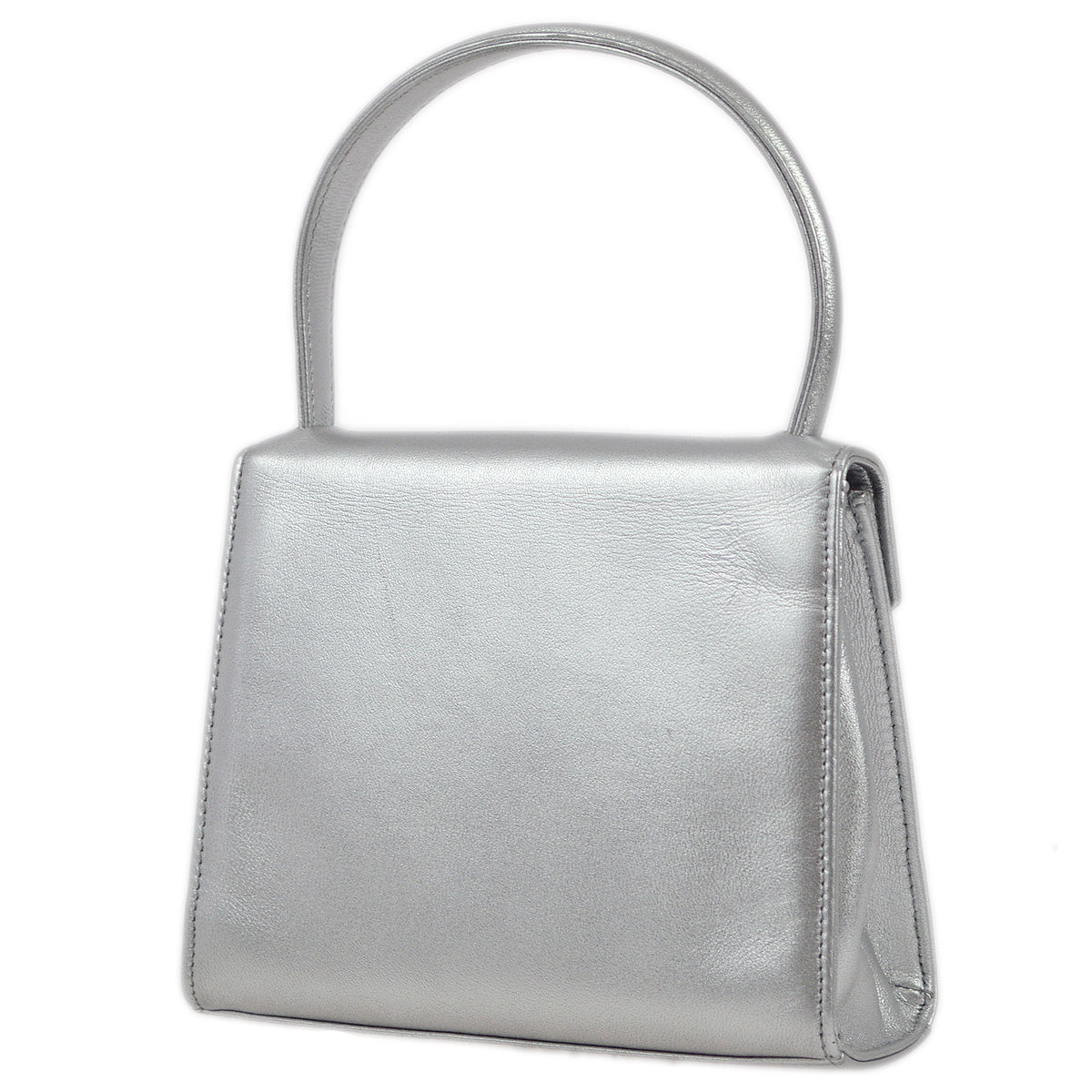 Chanel 1996-1997 Silver Lambskin Handbag