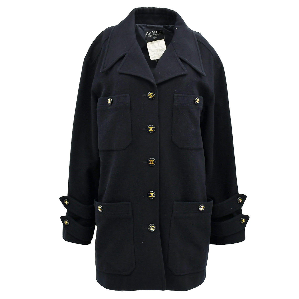 Chanel Coat Black 93A #38