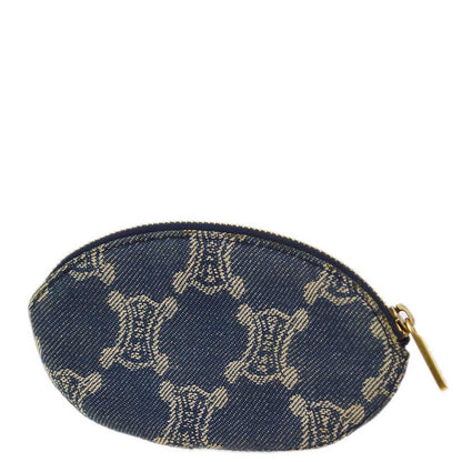 Celine Blue Denim Macadam Coin Purse Wallet