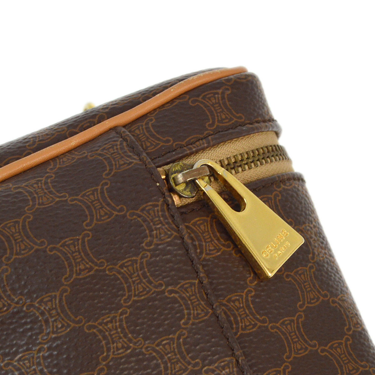 Celine Brown Macadam Vanity Handbag