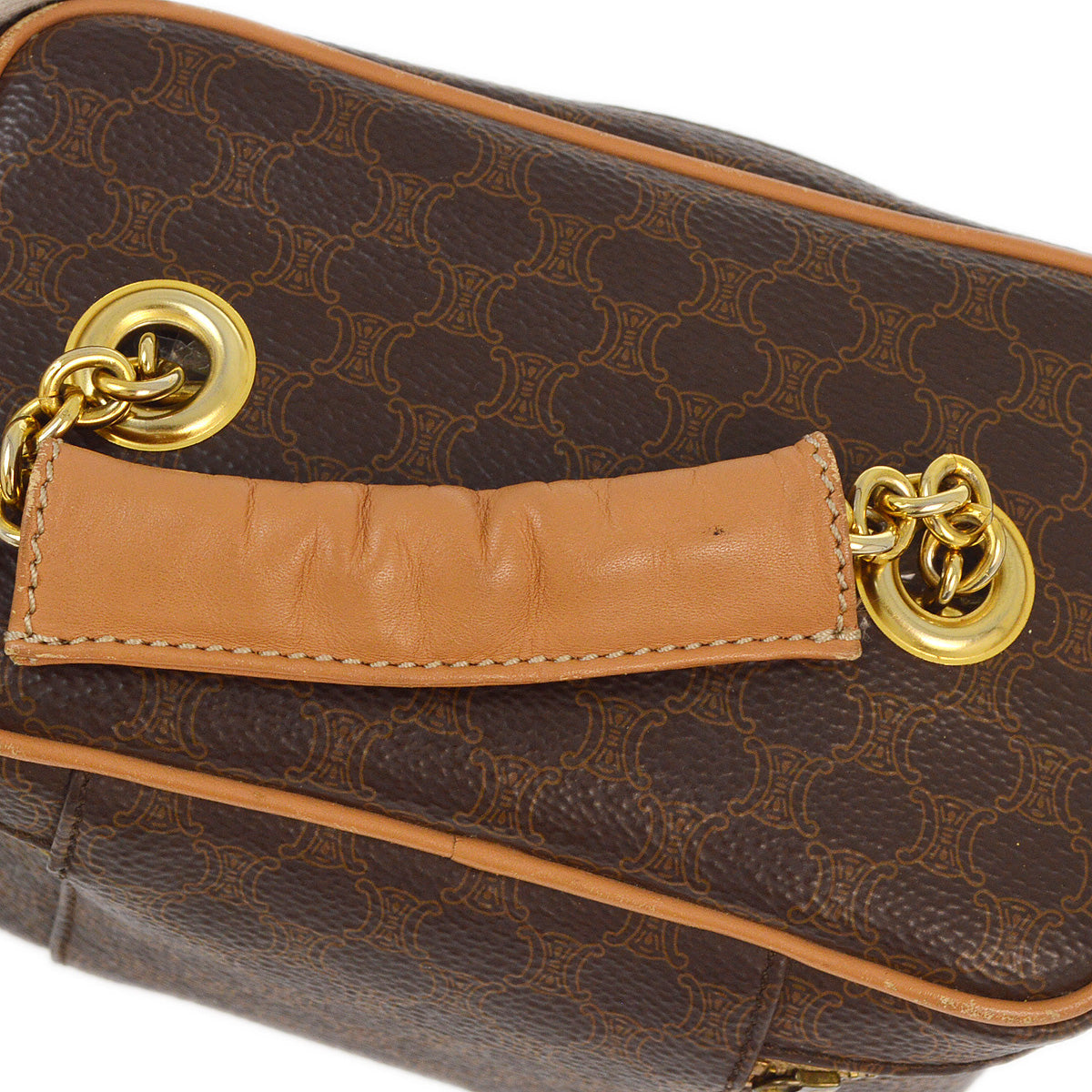 Celine Brown Macadam Vanity Handbag