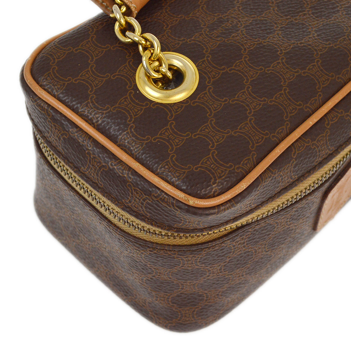Celine Brown Macadam Vanity Handbag