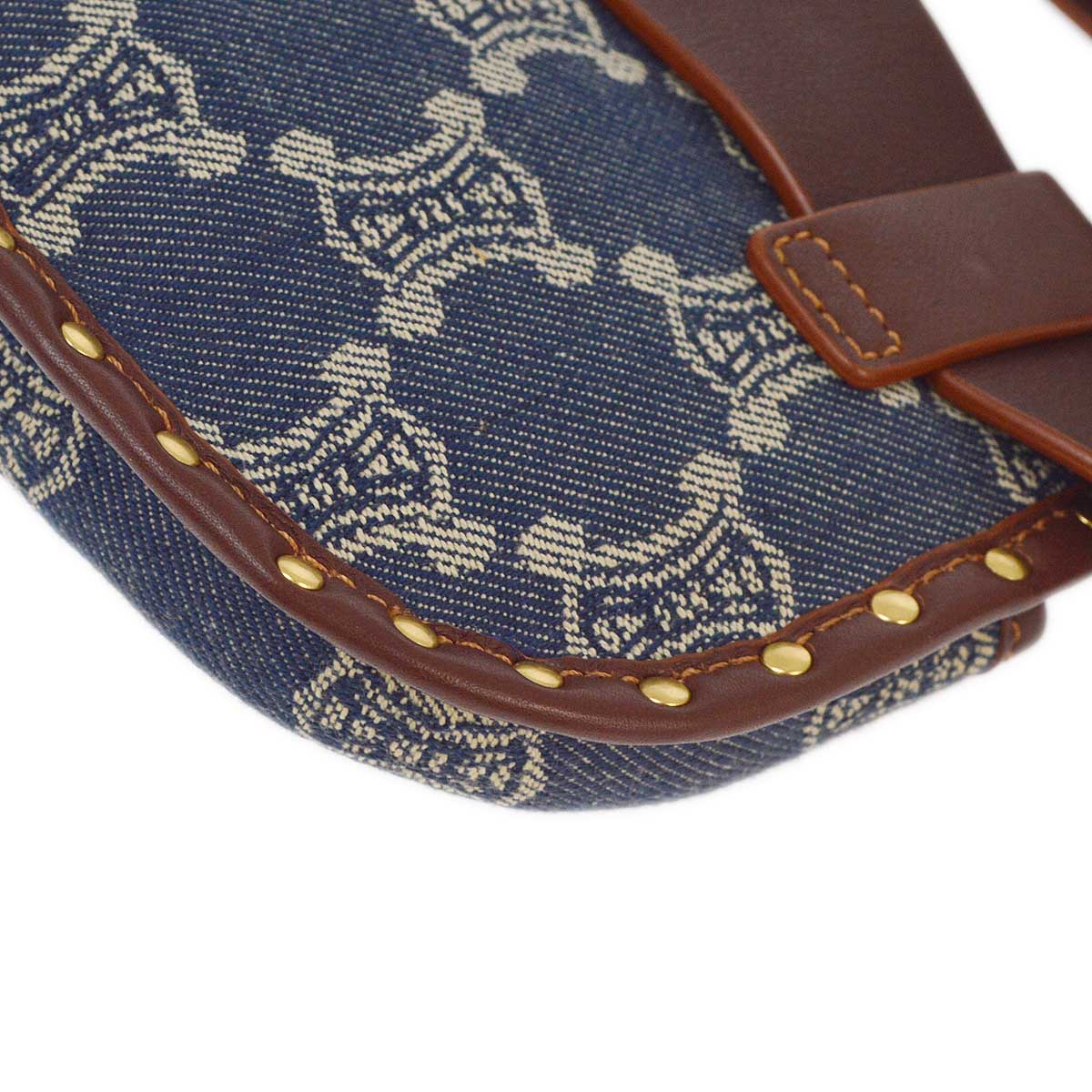 Celine Blue Denim Macadam Belt Bum Bag