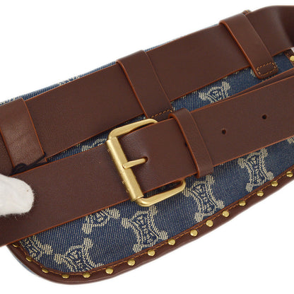 Celine Blue Denim Macadam Belt Bum Bag