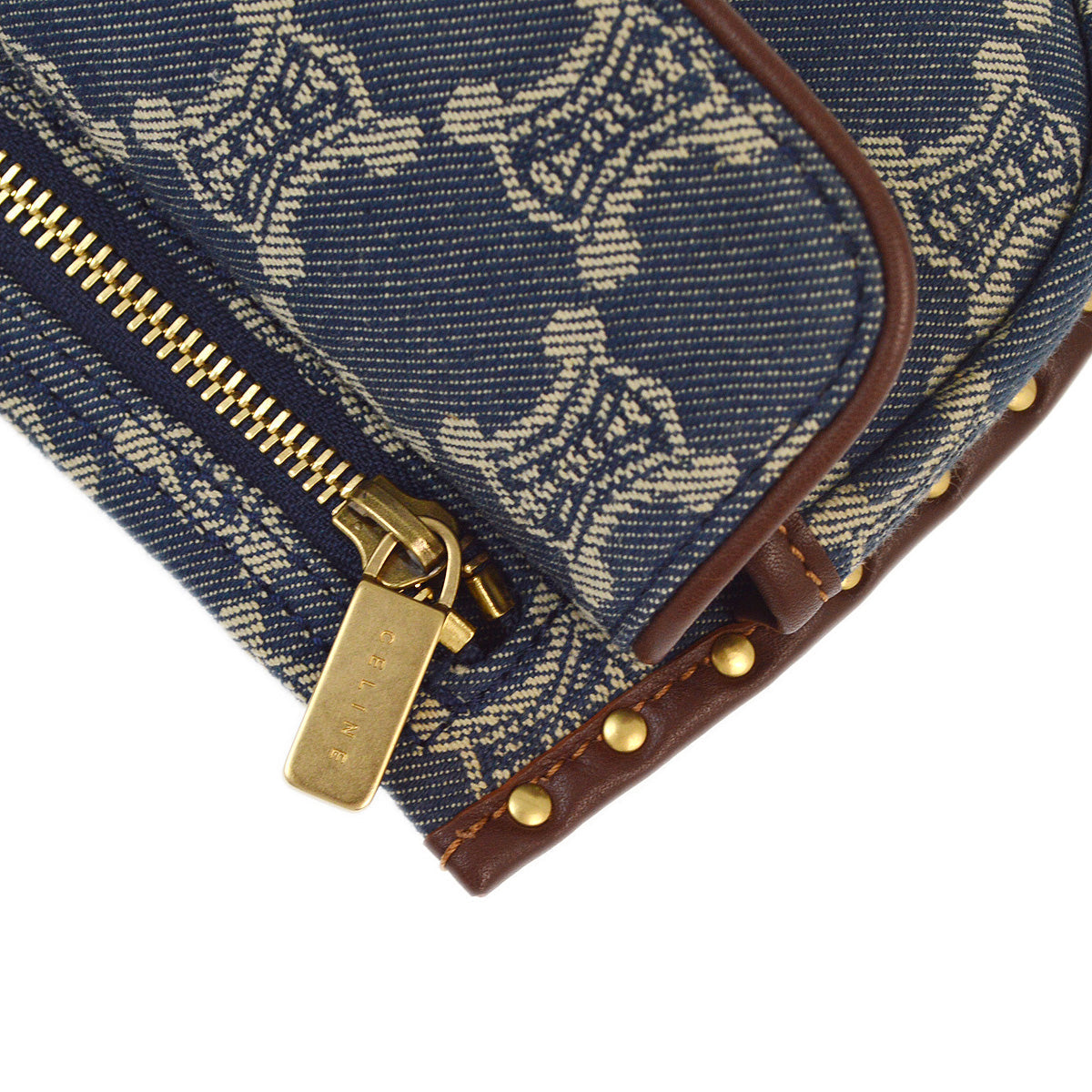 Celine Blue Denim Macadam Belt Bum Bag
