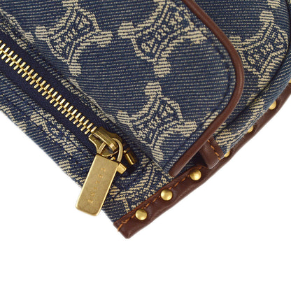 Celine Blue Denim Macadam Belt Bum Bag