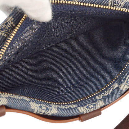 Celine Blue Denim Macadam Belt Bum Bag
