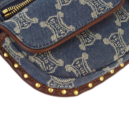 Celine Blue Denim Macadam Belt Bum Bag