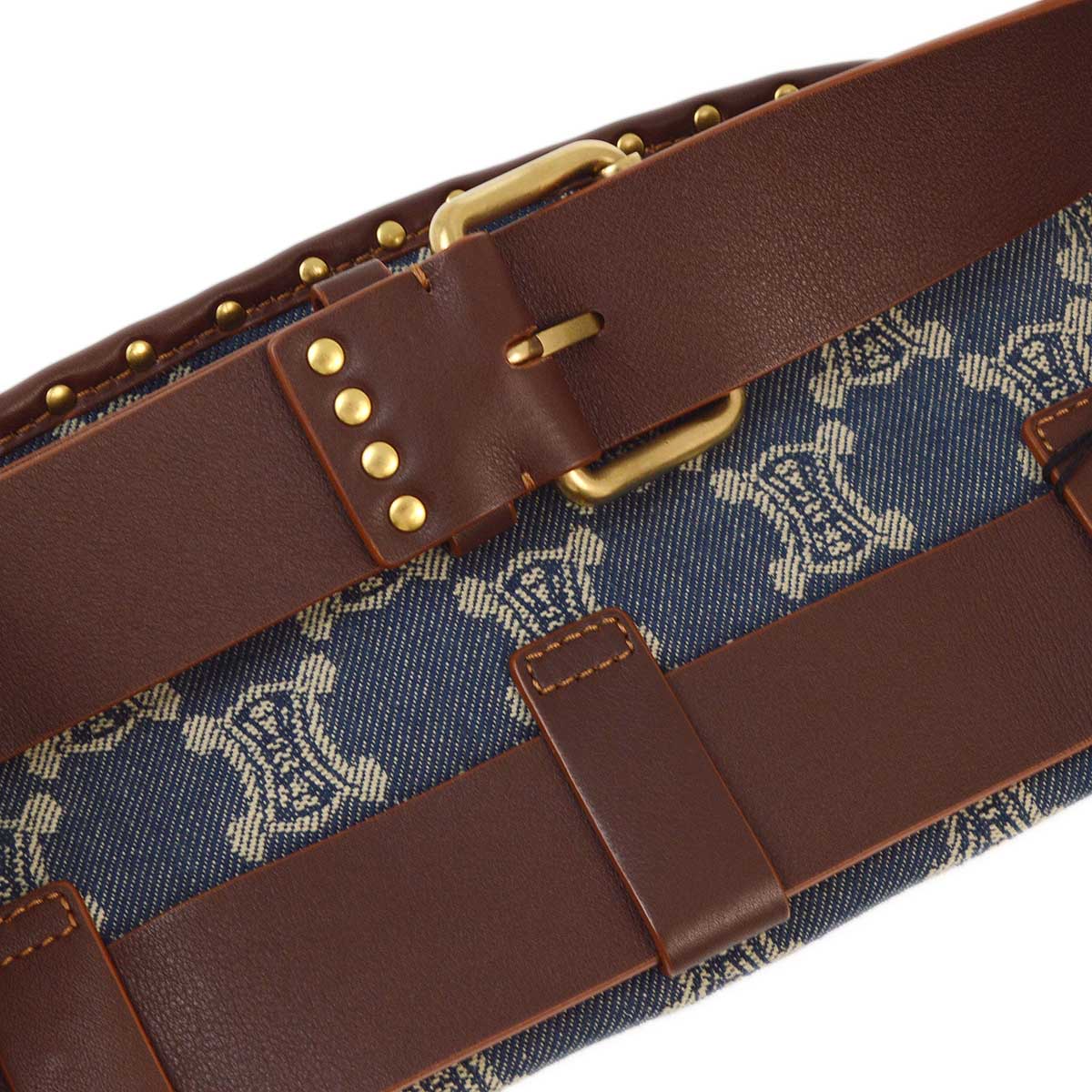Celine Blue Denim Macadam Belt Bum Bag