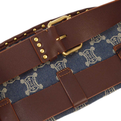 Celine Blue Denim Macadam Belt Bum Bag