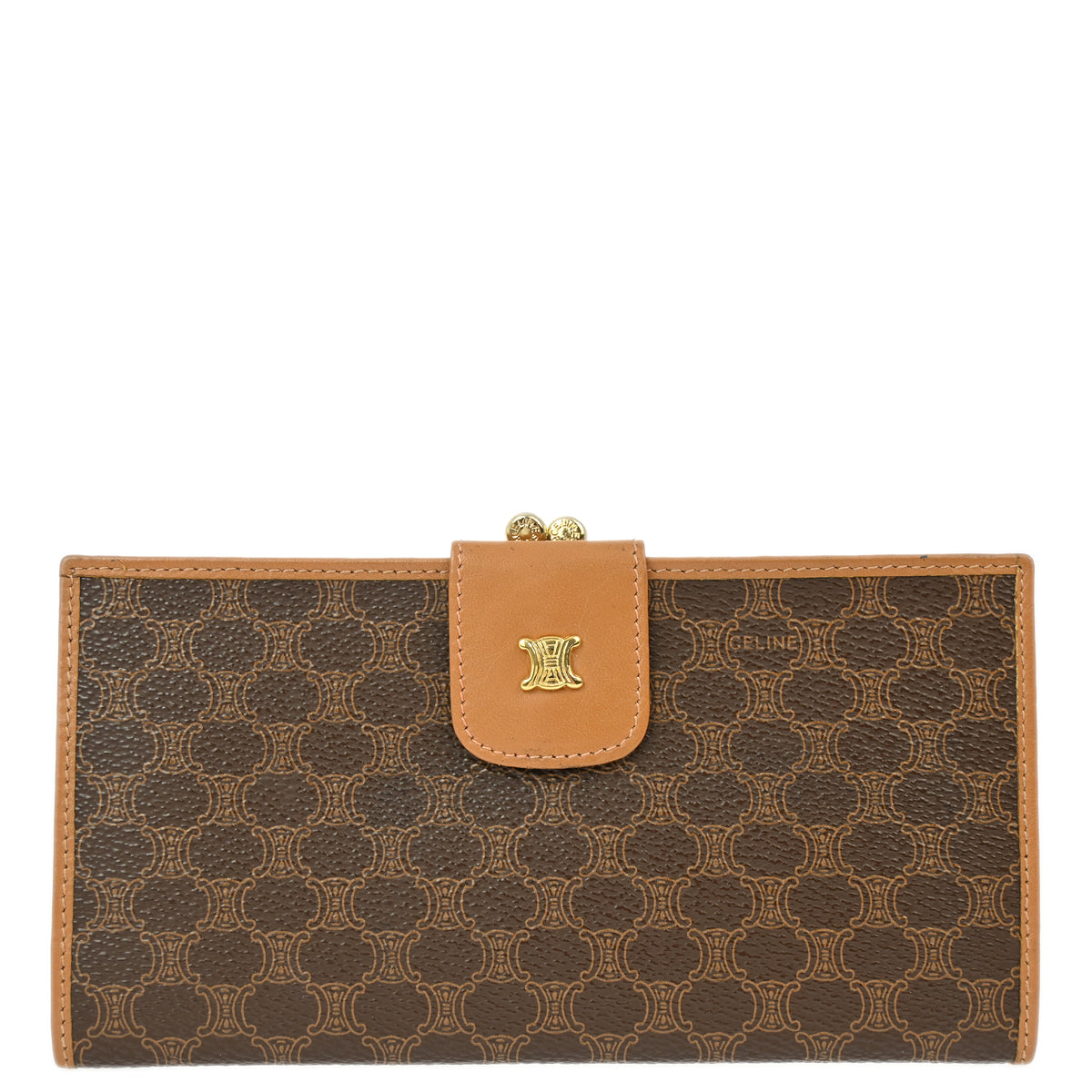 Celine Brown Macadam Bifold Long Wallet