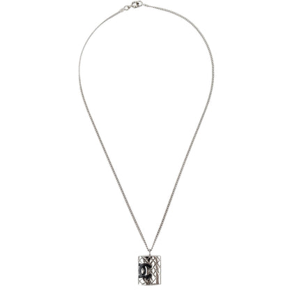 Chanel Cambon Ligne Chain Necklace Pendant Silver 05C