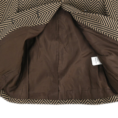 Celine Setup Suit Jacket Skirt Brown #36
