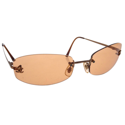Chanel Sunglasses Eyewear Brown Small Good