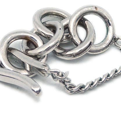 Chanel CC Chain Necklace Pendant Rhinestone Silver 04P