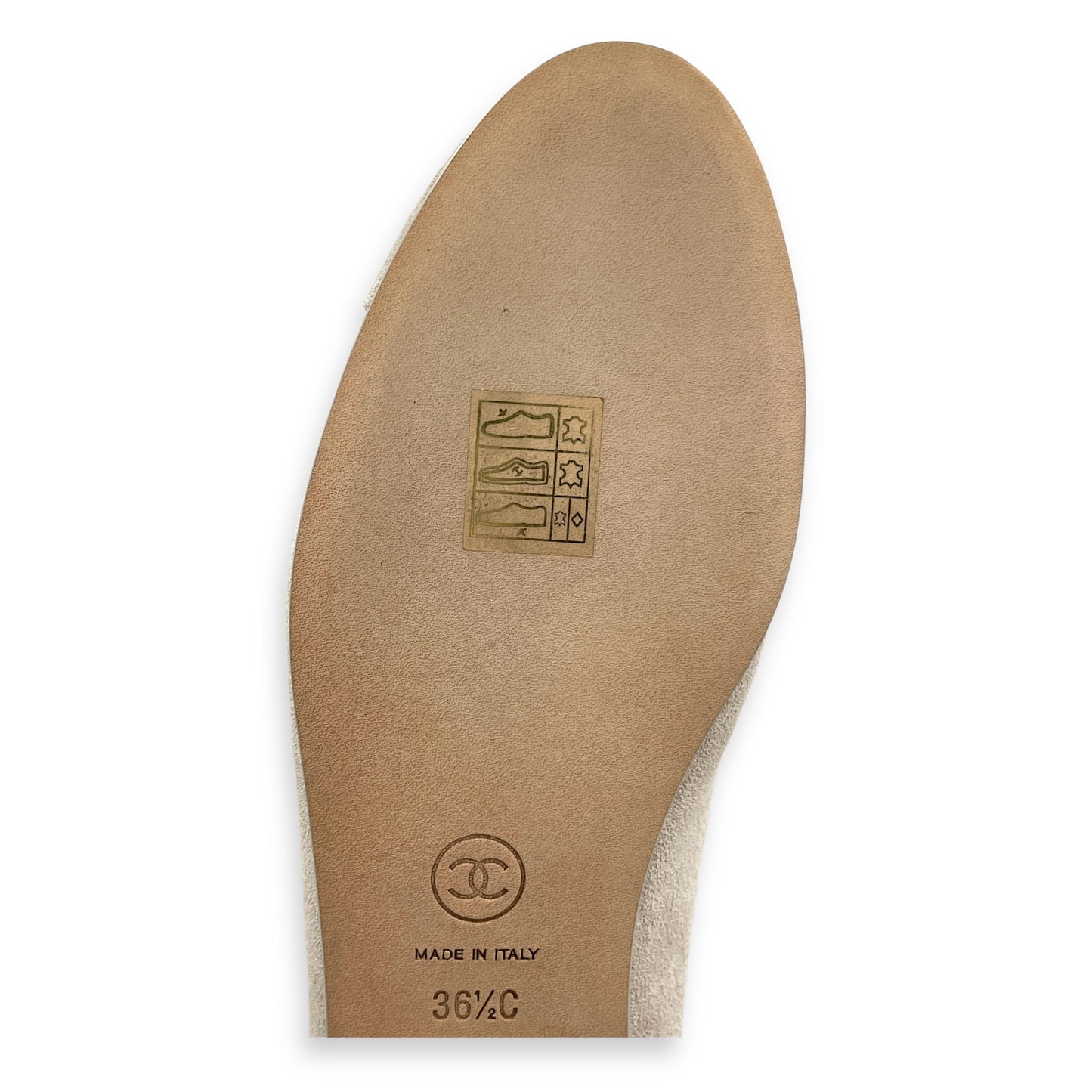 Ballerina 36.5C Grey Flats in Suede Leather