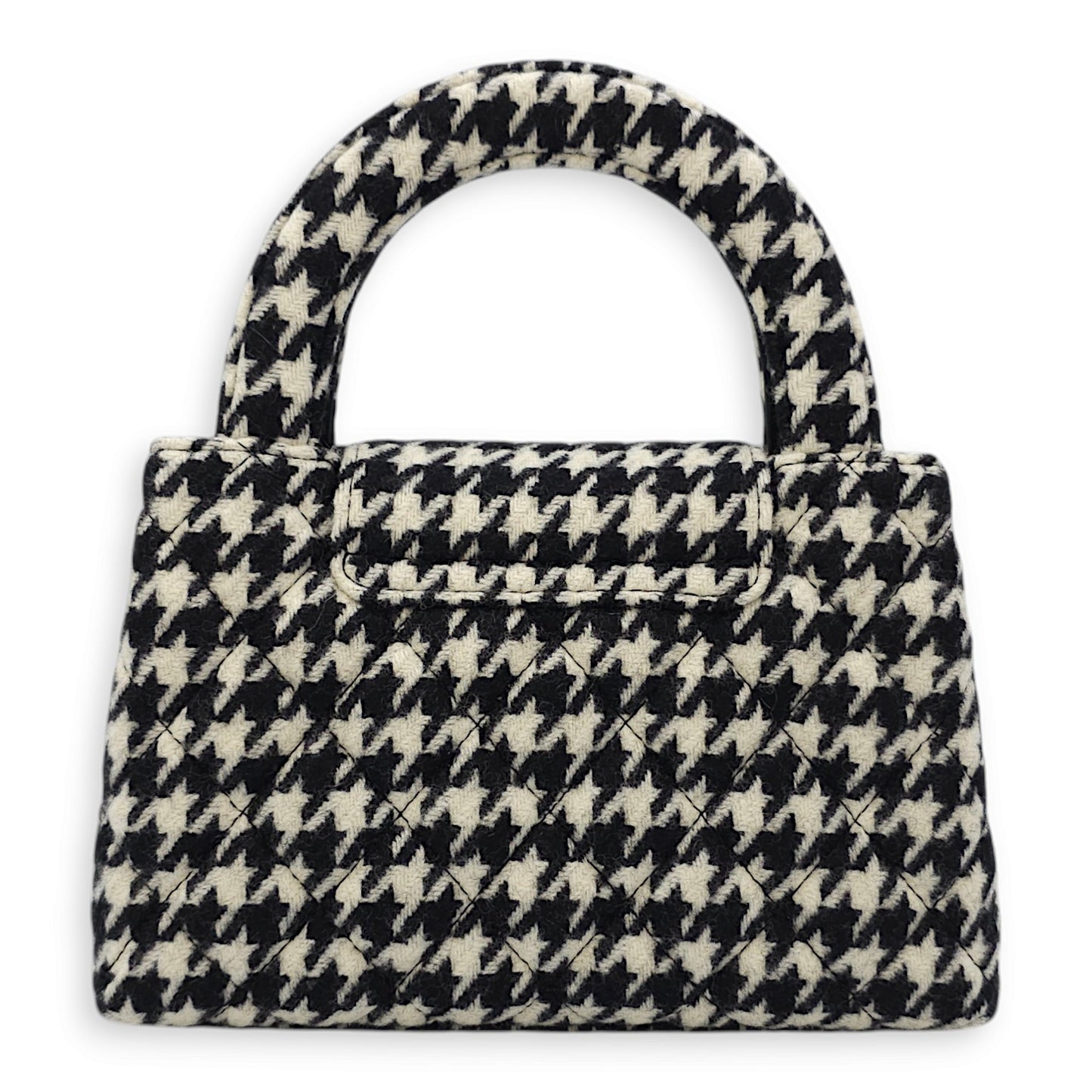 Houndstooth Kelly (19cm) Mini Multi-colour Crossbody Bag in Tweed, Gold hardware