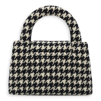 Houndstooth Kelly (19cm) Mini Multi-colour Crossbody Bag in Tweed, Gold hardware
