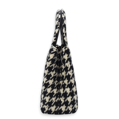 Houndstooth Kelly (19cm) Mini Multi-colour Crossbody Bag in Tweed, Gold hardware