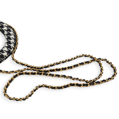 Houndstooth Kelly (19cm) Mini Multi-colour Crossbody Bag in Tweed, Gold hardware