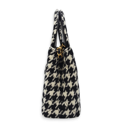 Houndstooth Kelly (19cm) Mini Multi-colour Crossbody Bag in Tweed, Gold hardware