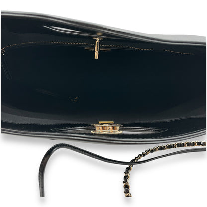 31 Shopping Tote 36x25x7cm Black Shoulder Bag in Shiny lambskin, Gold hardware