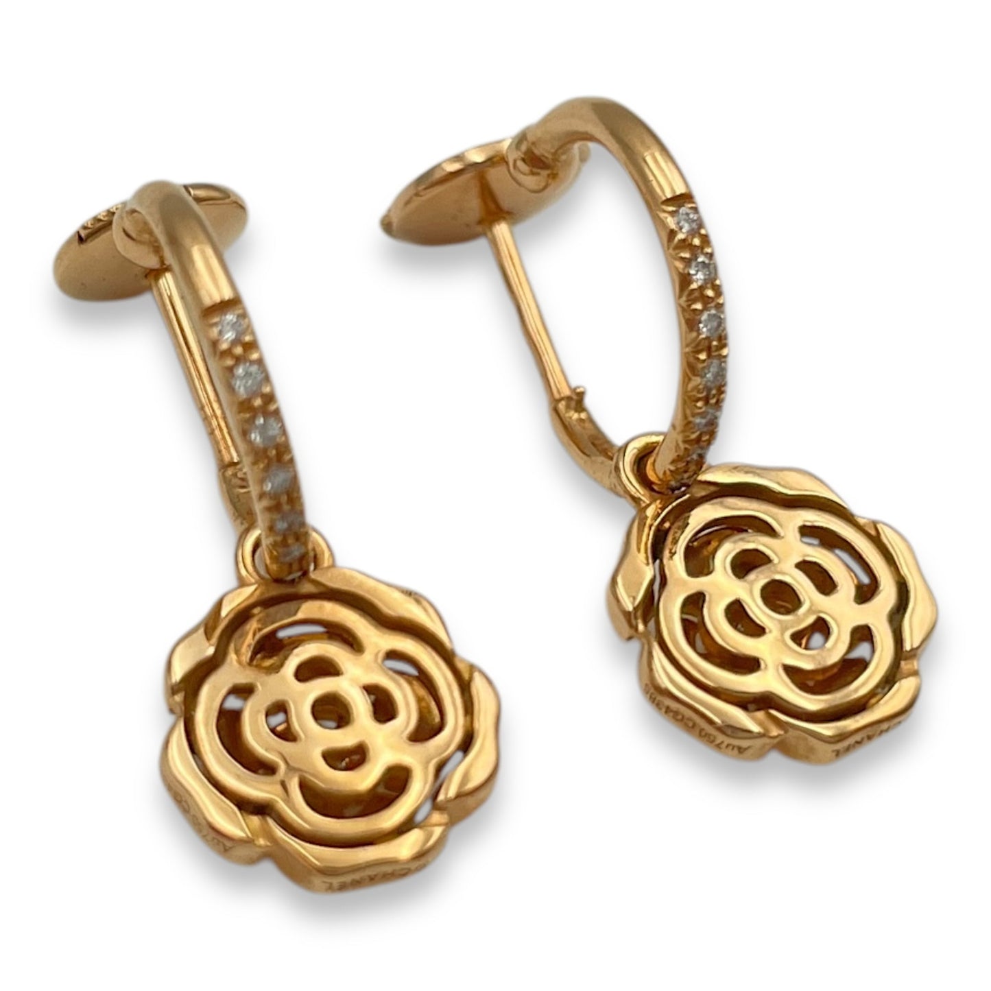 Extrait De Camelia Earrings in 18k Pink Gold
