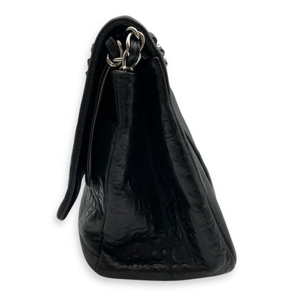 31 Rue Cambon Reissue Flap Maxi Black in Calfskin, Silver hardware