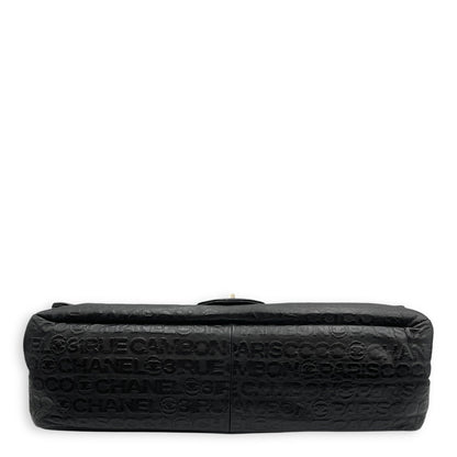 31 Rue Cambon Reissue Flap Maxi Black in Calfskin, Silver hardware