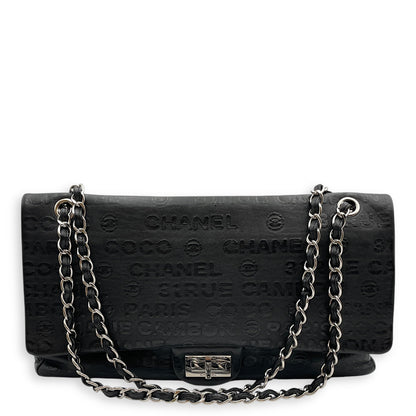 31 Rue Cambon Reissue Flap Maxi Black in Calfskin, Silver hardware