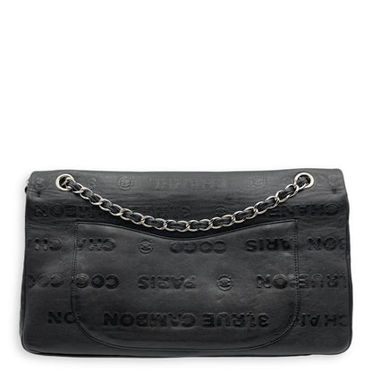 31 Rue Cambon Reissue Flap Maxi Black in Calfskin, Silver hardware